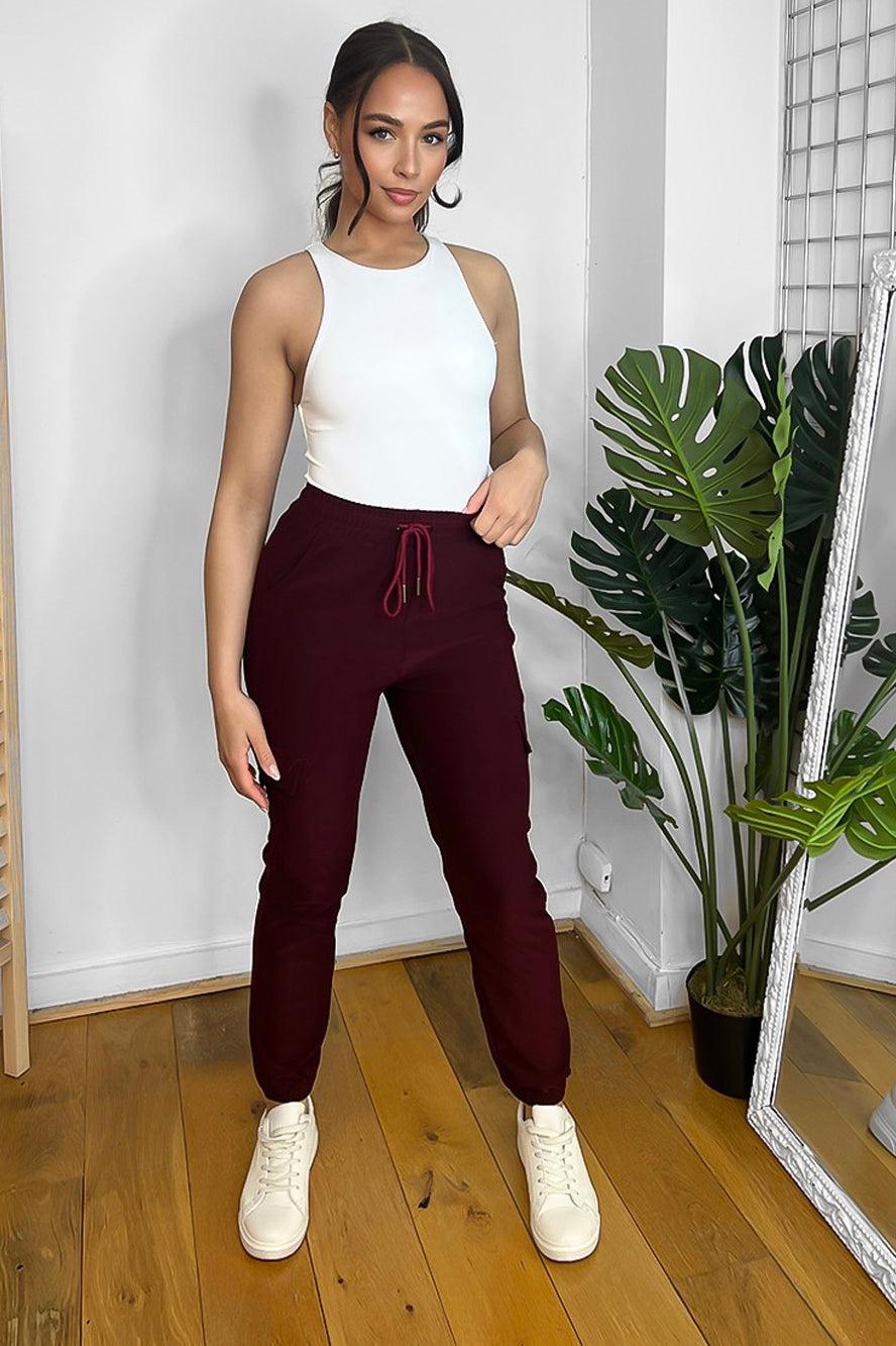 Utility Pockets Skinny Cargo Pants-SinglePrice