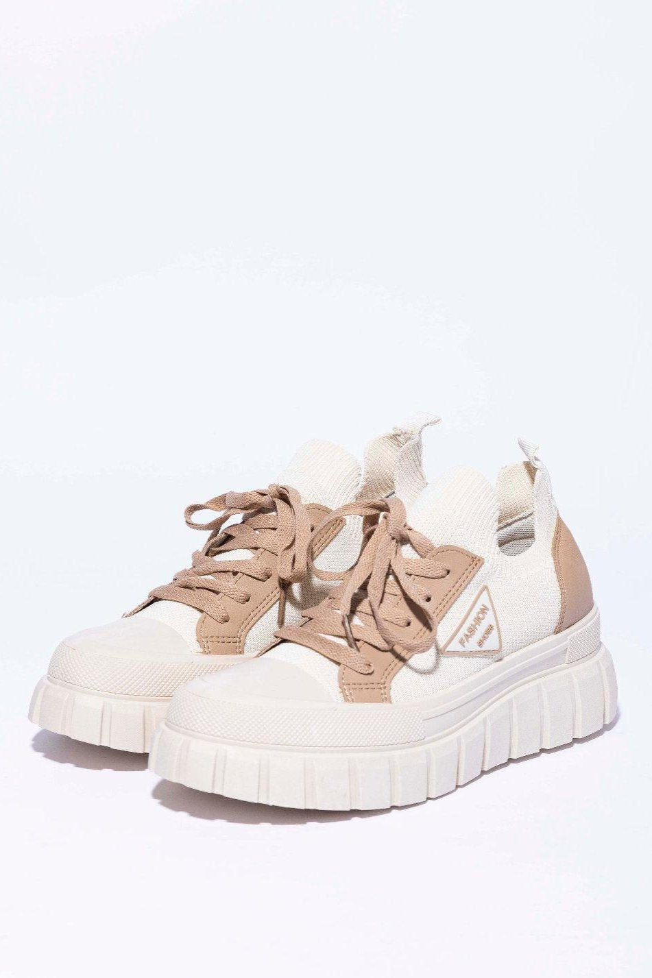 Chunky Sole Lace Up Fashionable Sneakers
