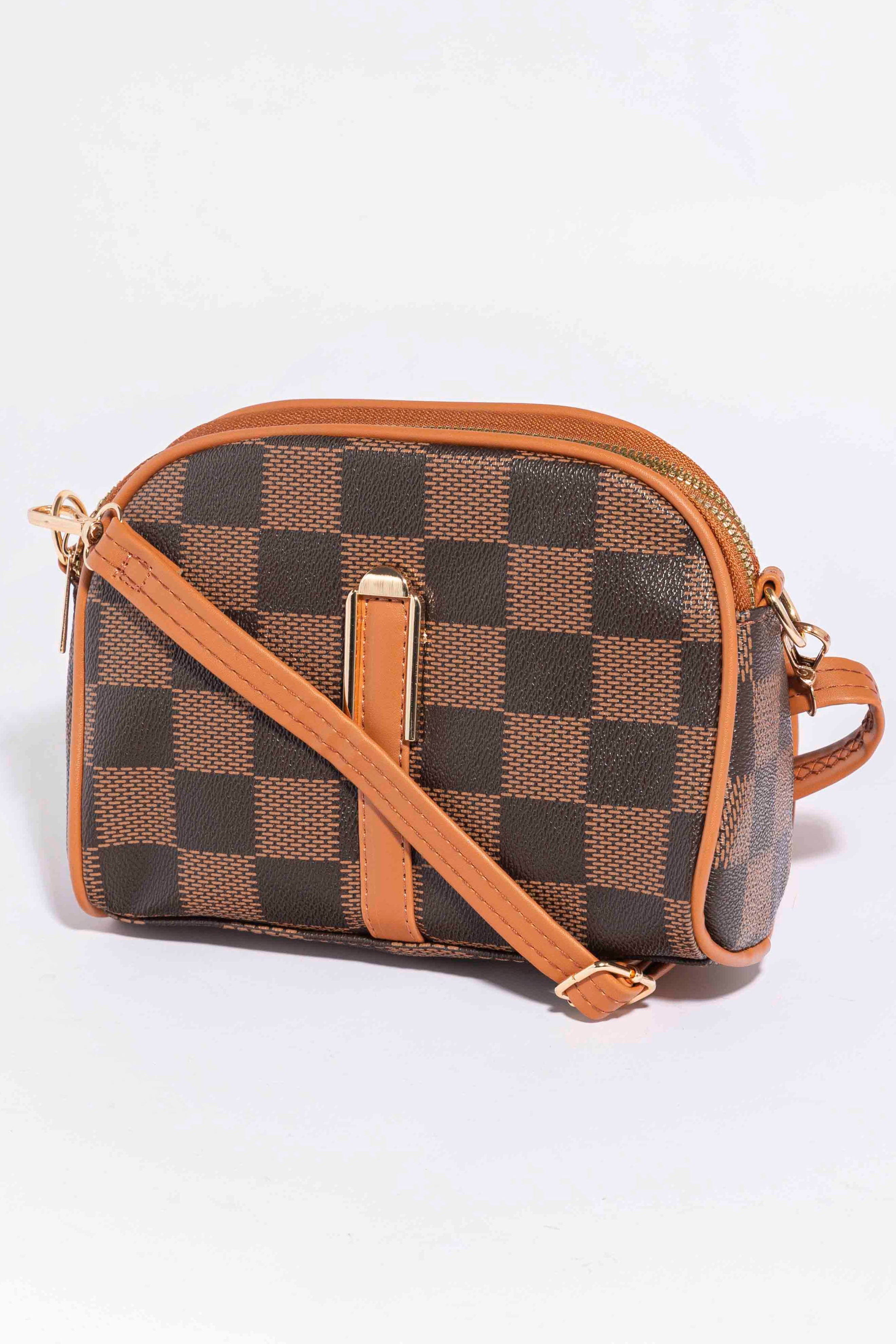 Vegan Leather Printed Double Compartment Small Shoulder Bag-SinglePrice