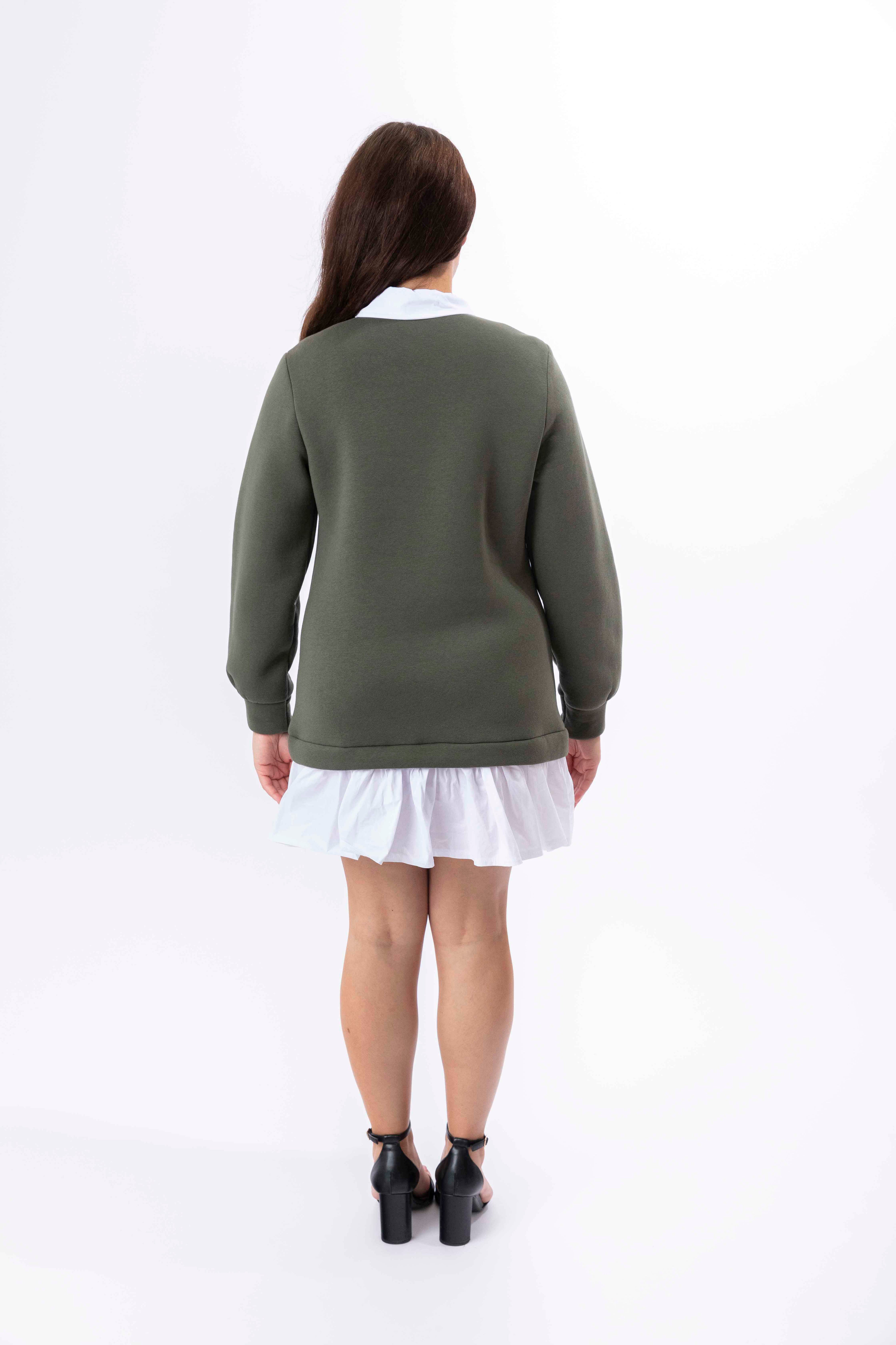 Wholesale Women's Shirt Collar And Hem Sweatshirt Dress (PACK OF 3)