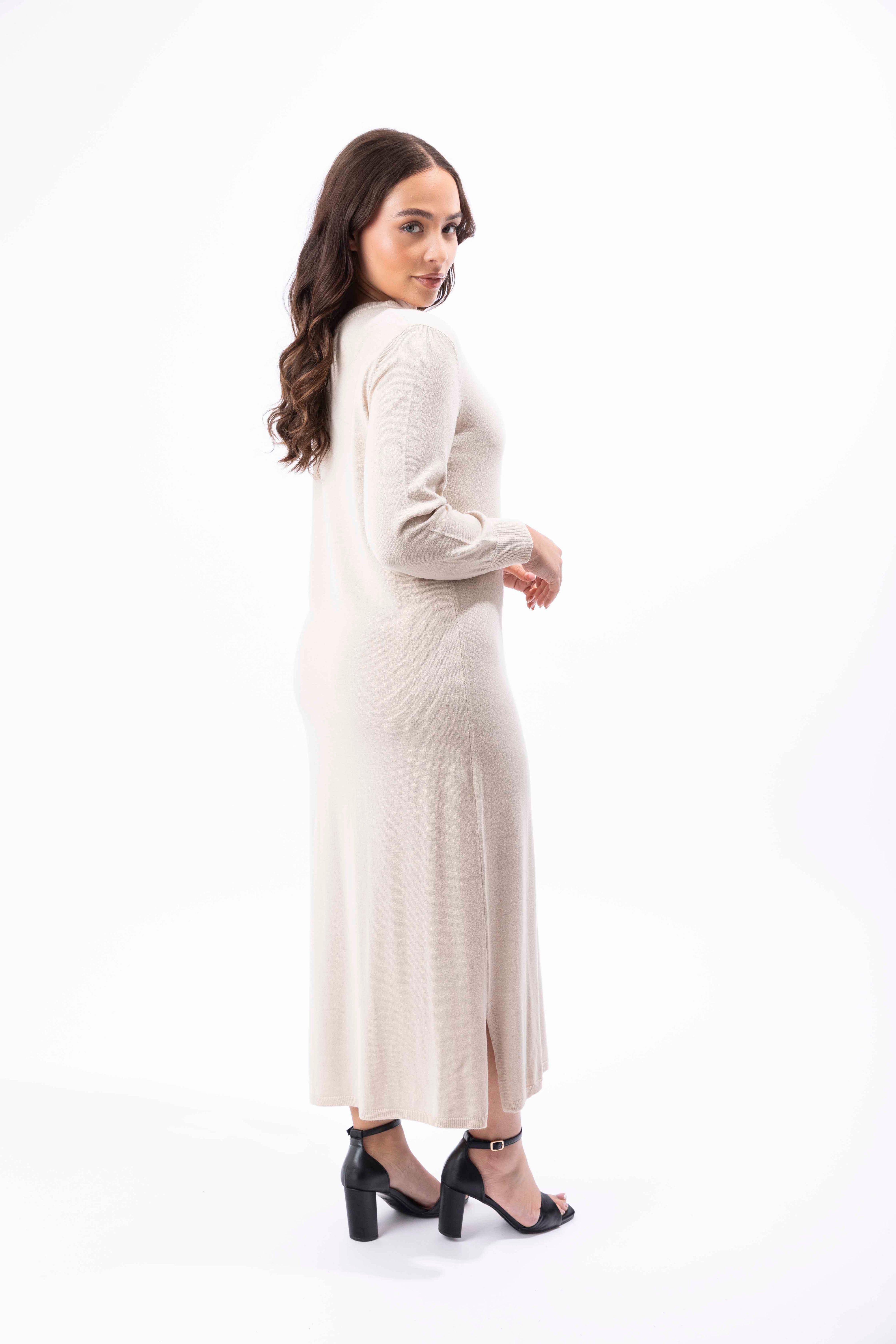 Wholesale Women's Straight Cut Flat Knit Long Jumper Dress (BOX OF 22)