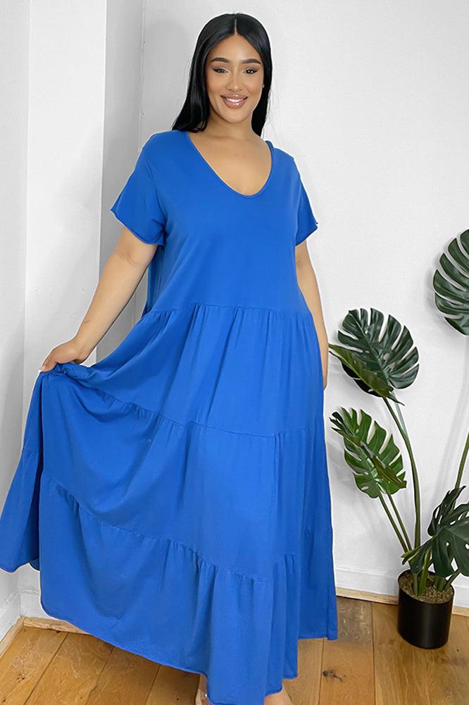 Tiered Cotton Summer Maxi Dress-SinglePrice