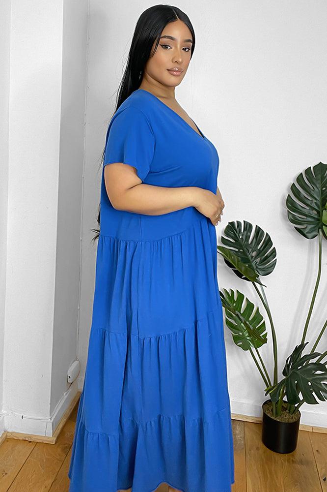 Tiered Cotton Summer Maxi Dress-SinglePrice