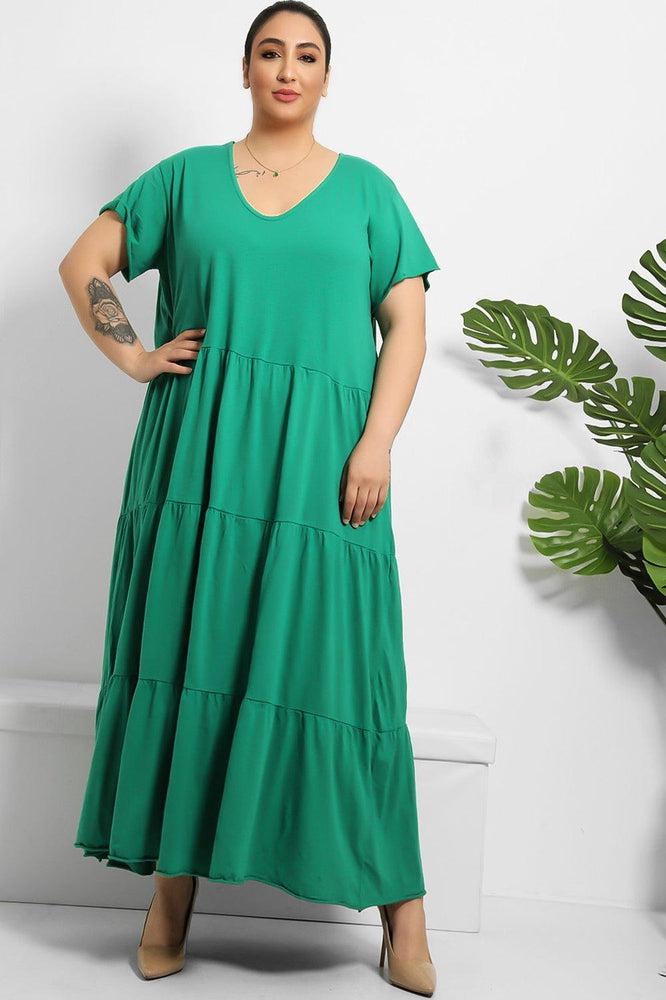 Tiered Cotton Summer Maxi Dress-SinglePrice