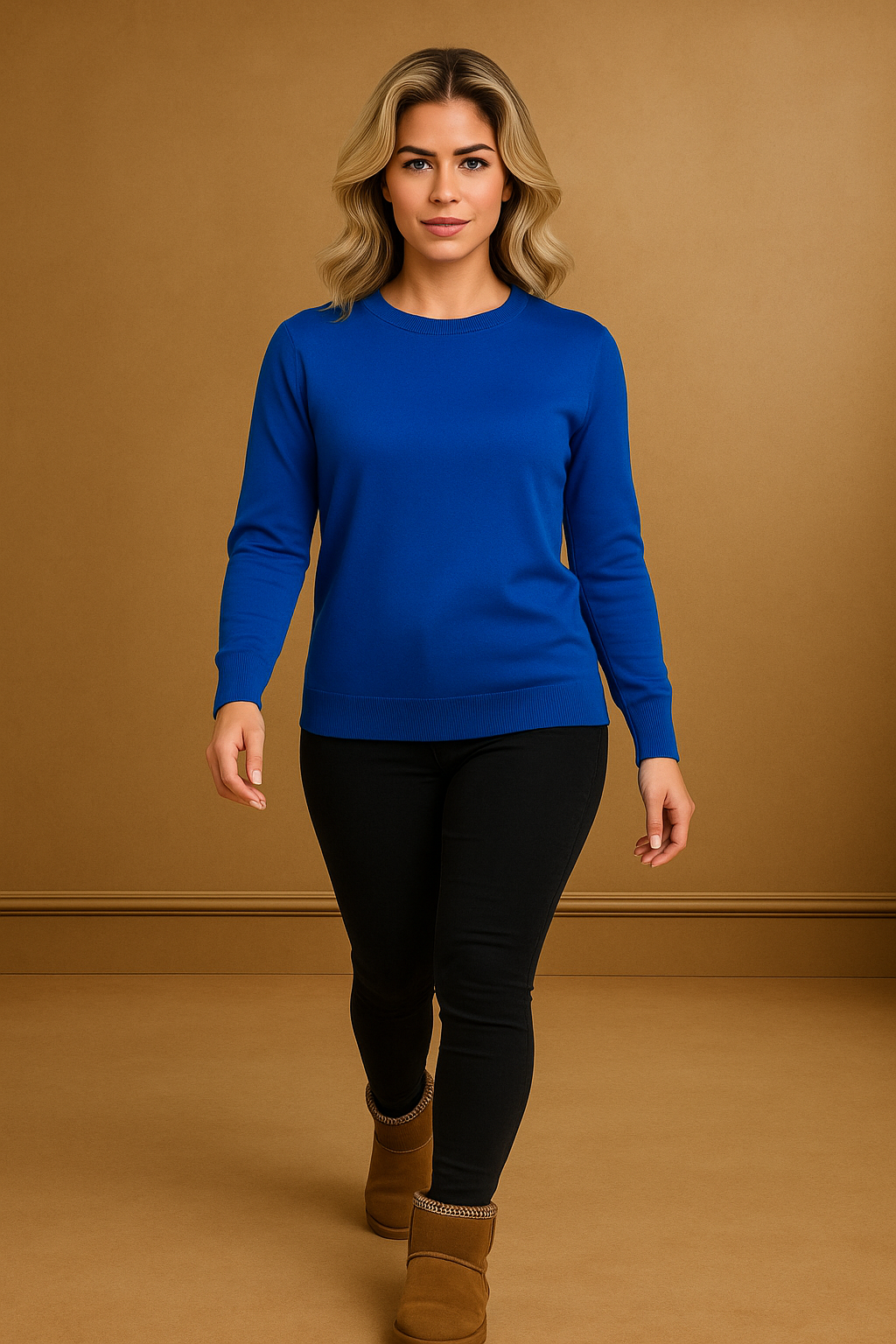 Front Seam Round Neck Pullover