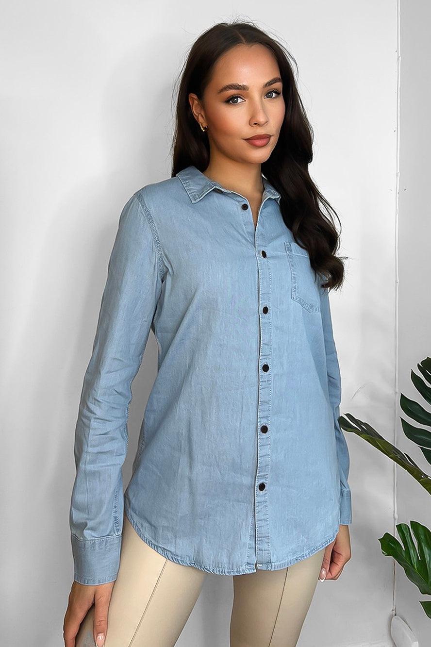 100% Cotton Classic Denim Shirt-SinglePrice