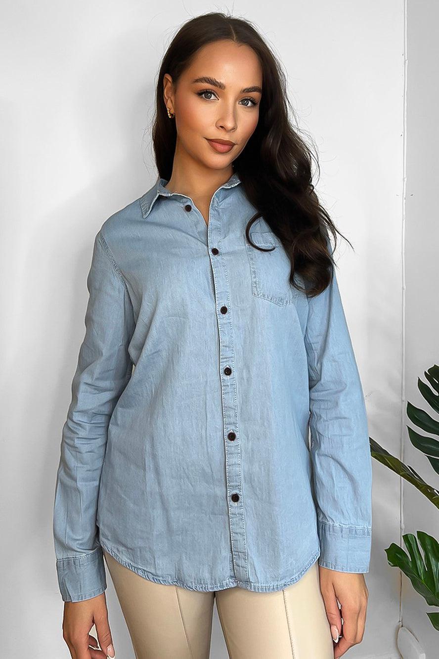 100% Cotton Classic Denim Shirt-SinglePrice