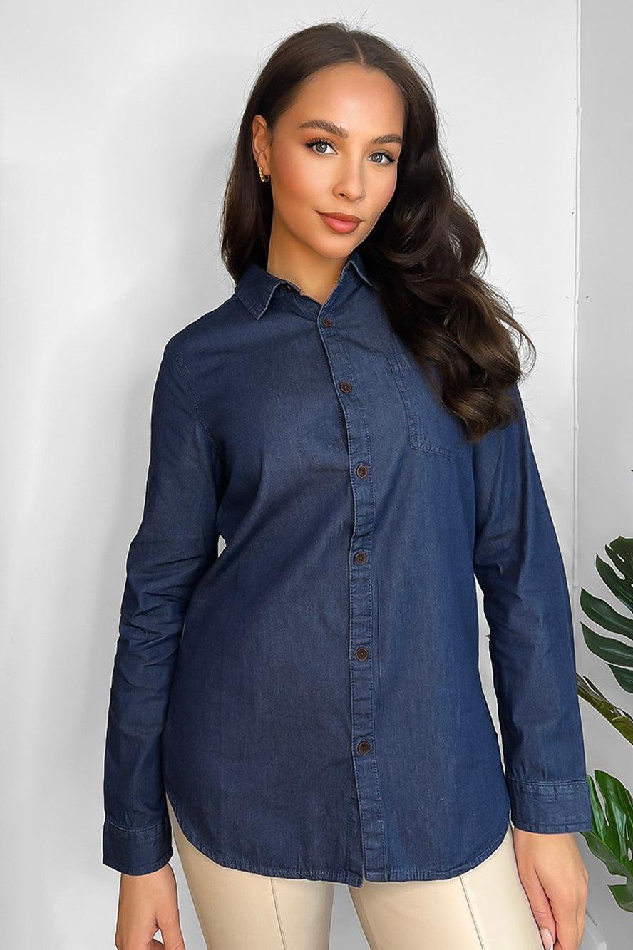 100% Cotton Classic Denim Shirt-SinglePrice