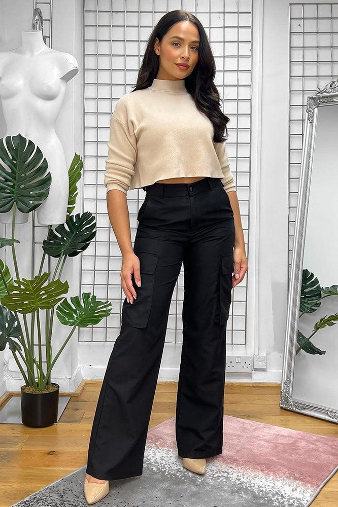 High Waist Shell Cargo Trousers-SinglePrice