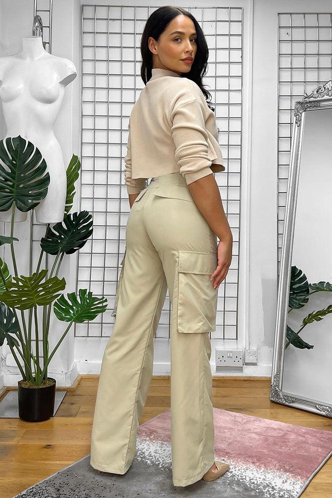 High Waist Shell Cargo Trousers-SinglePrice