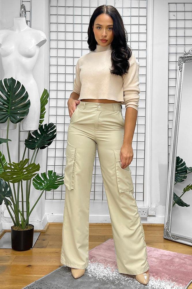 High Waist Shell Cargo Trousers-SinglePrice