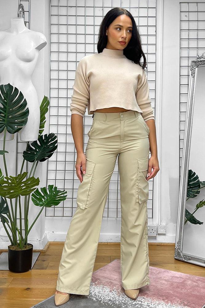 High Waist Shell Cargo Trousers-SinglePrice