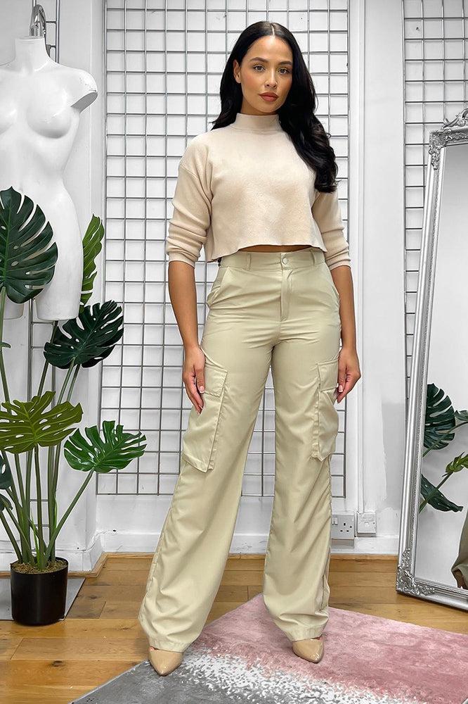 High Waist Shell Cargo Trousers-SinglePrice