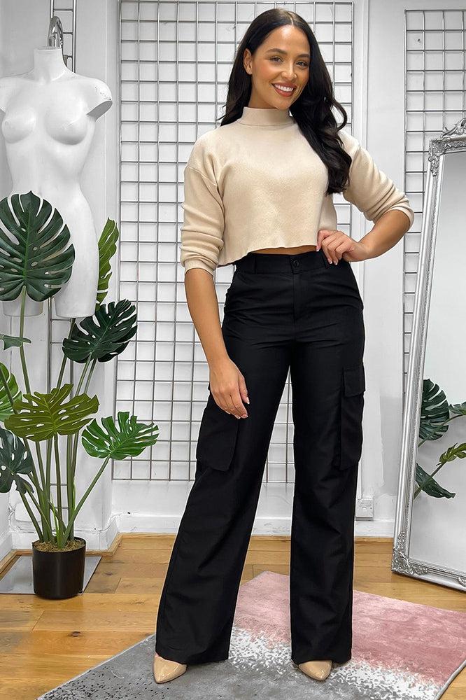 High Waist Shell Cargo Trousers-SinglePrice