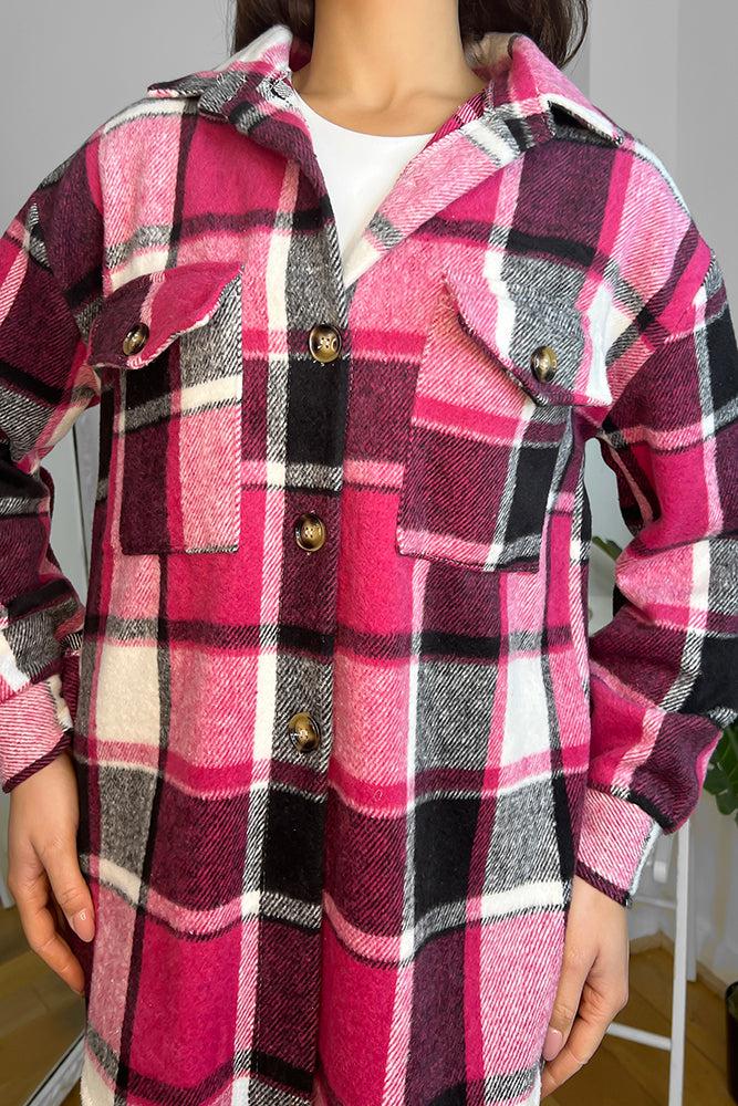 Chest Pockets Classic Plaid Shirt-SinglePrice