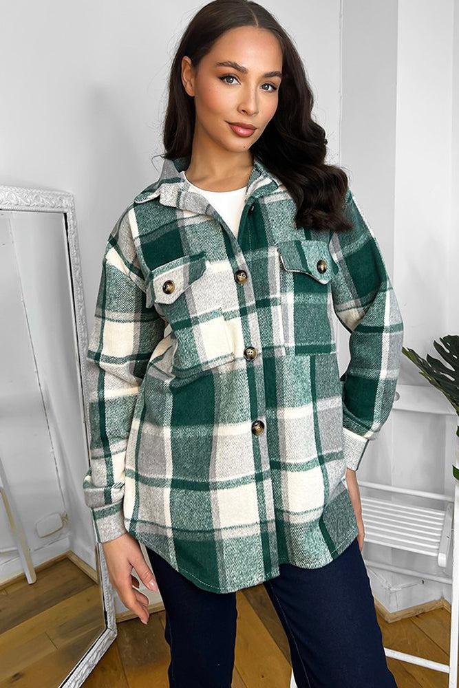 Chest Pockets Classic Plaid Shirt-SinglePrice