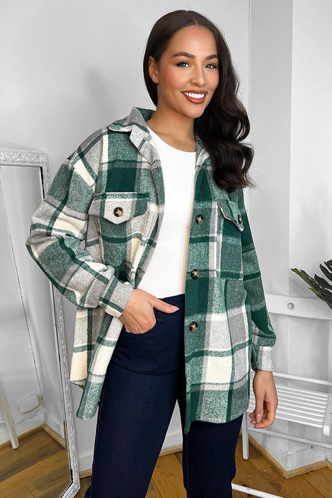 Chest Pockets Classic Plaid Shirt-SinglePrice