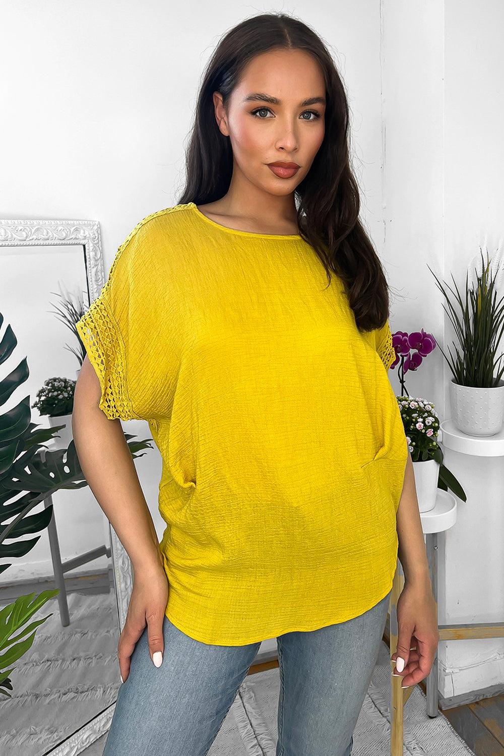 Crochet Trims Batwing Top-SinglePrice