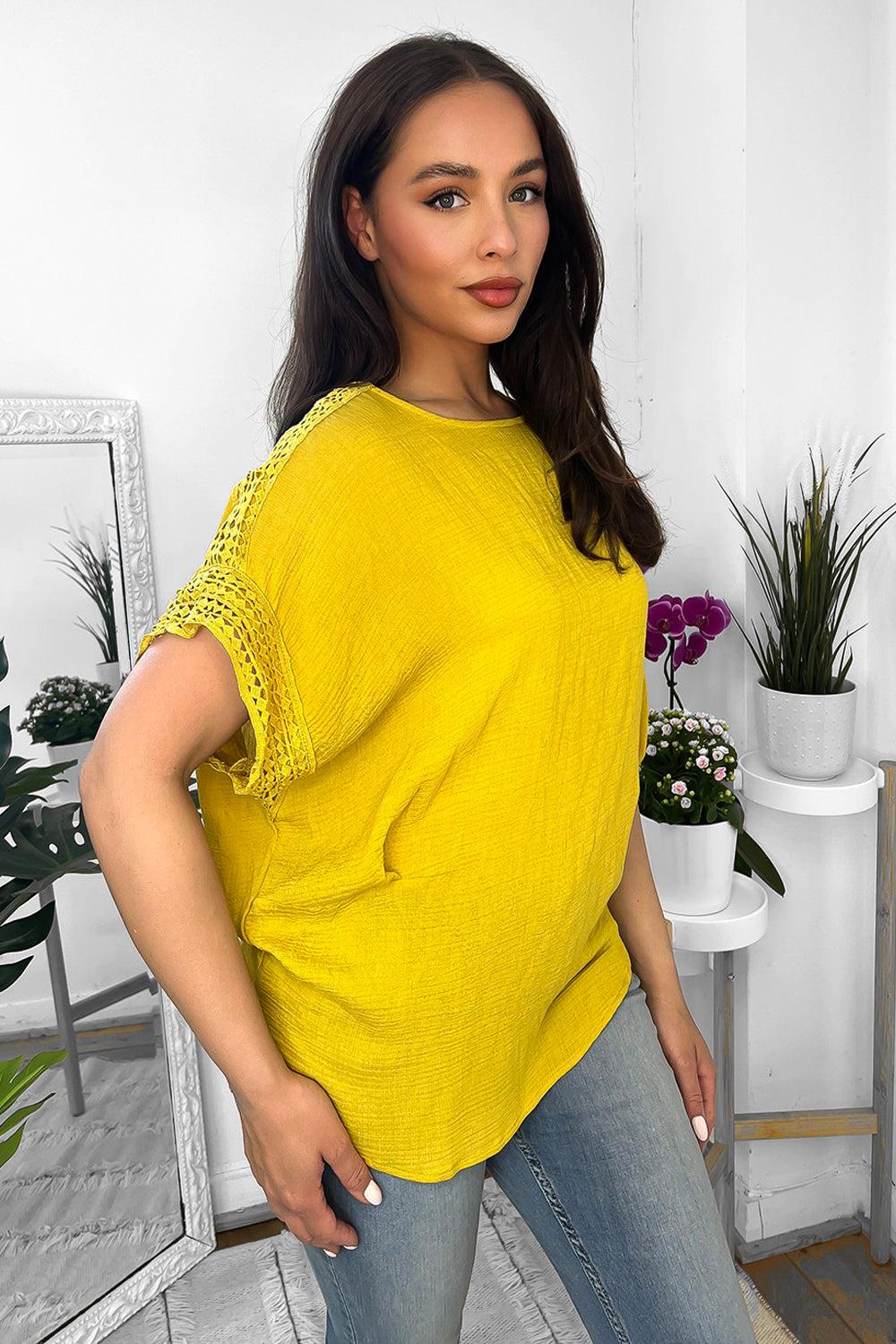 Crochet Trims Batwing Top-SinglePrice