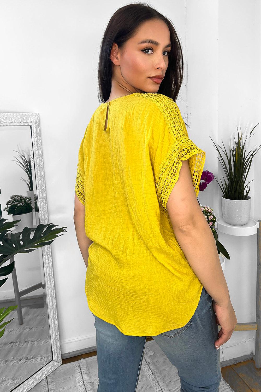Crochet Trims Batwing Top-SinglePrice