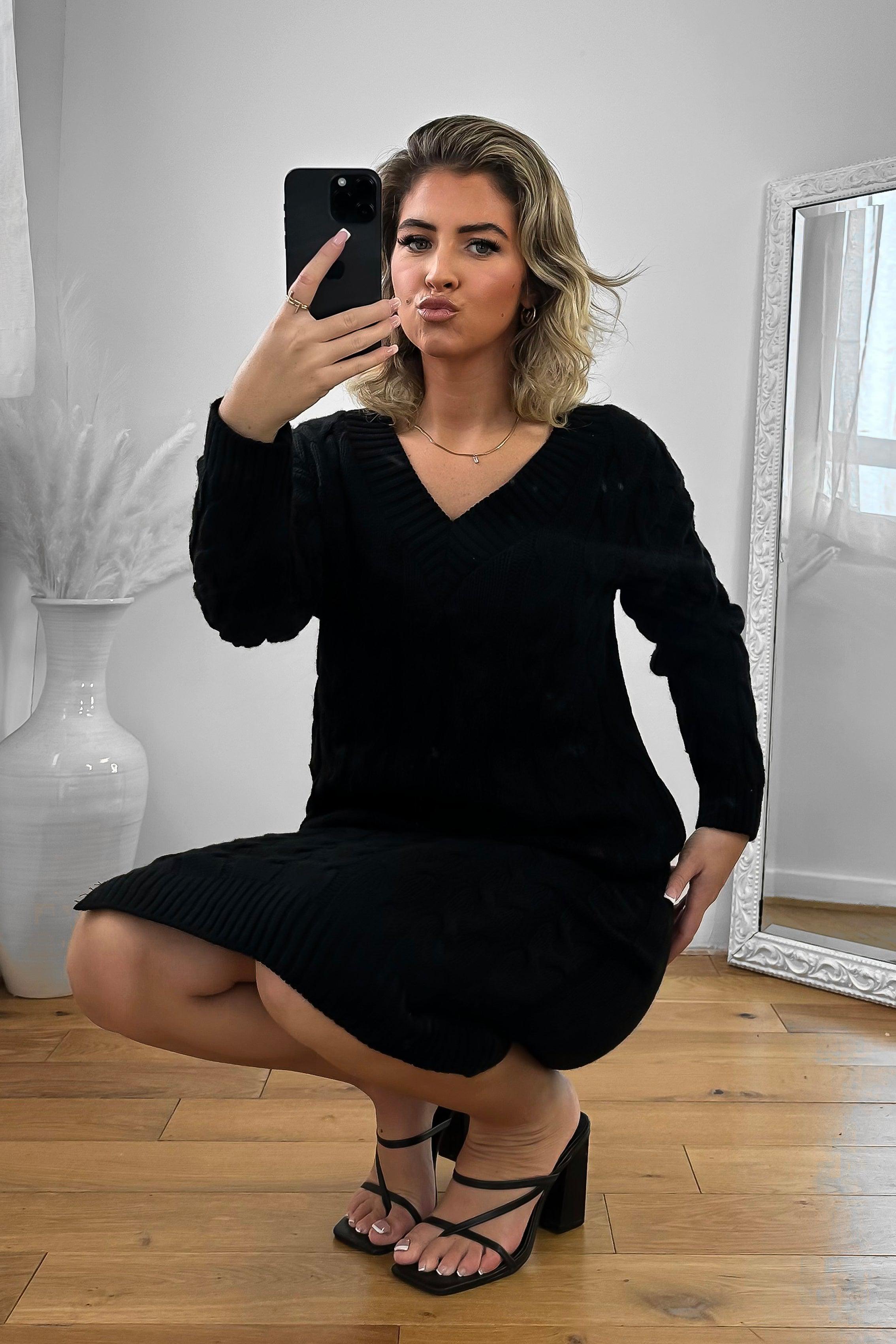 Braided Knit Skirt And Pullover Set-SinglePrice