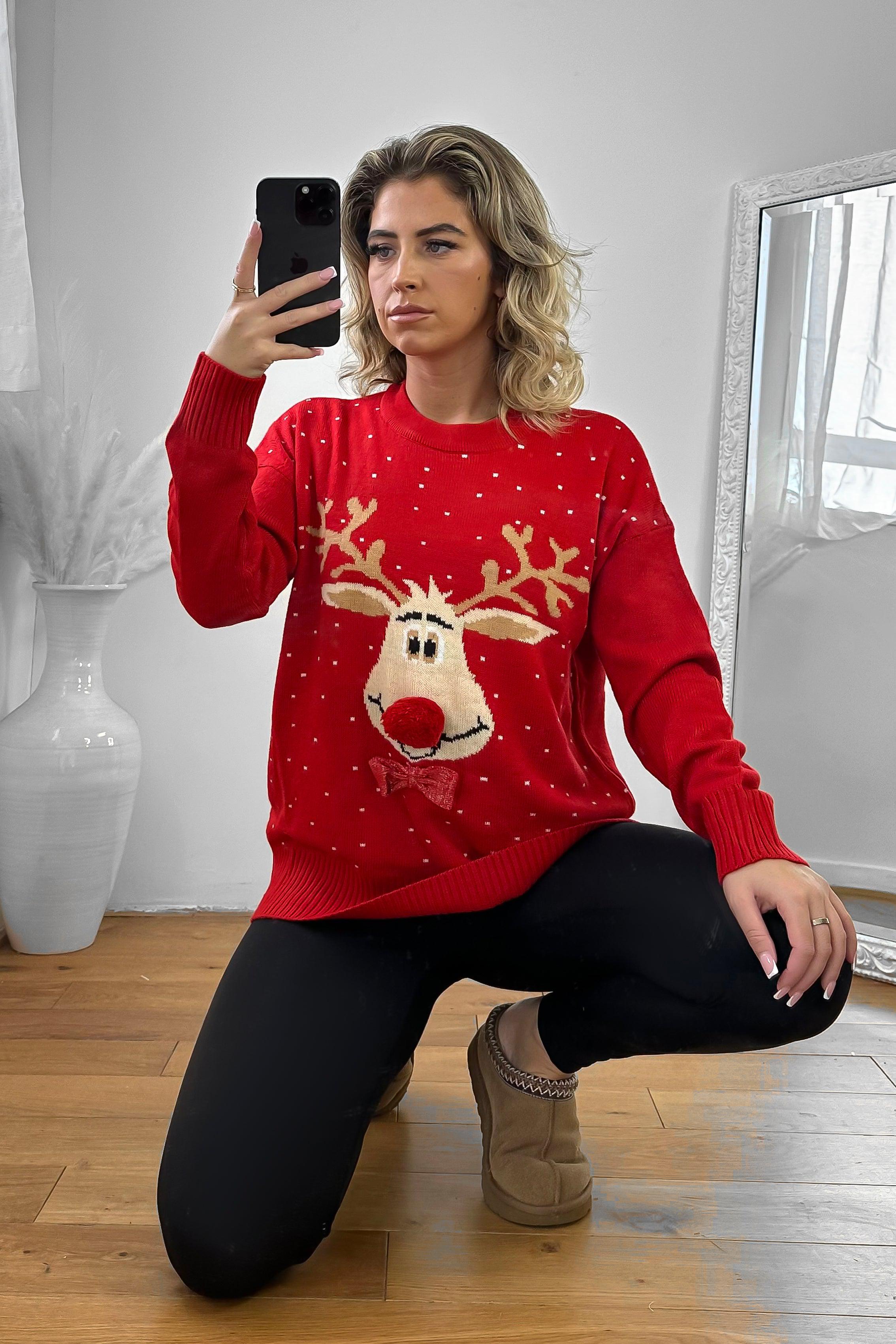 Red Rudolph Christmas Pullover-SinglePrice