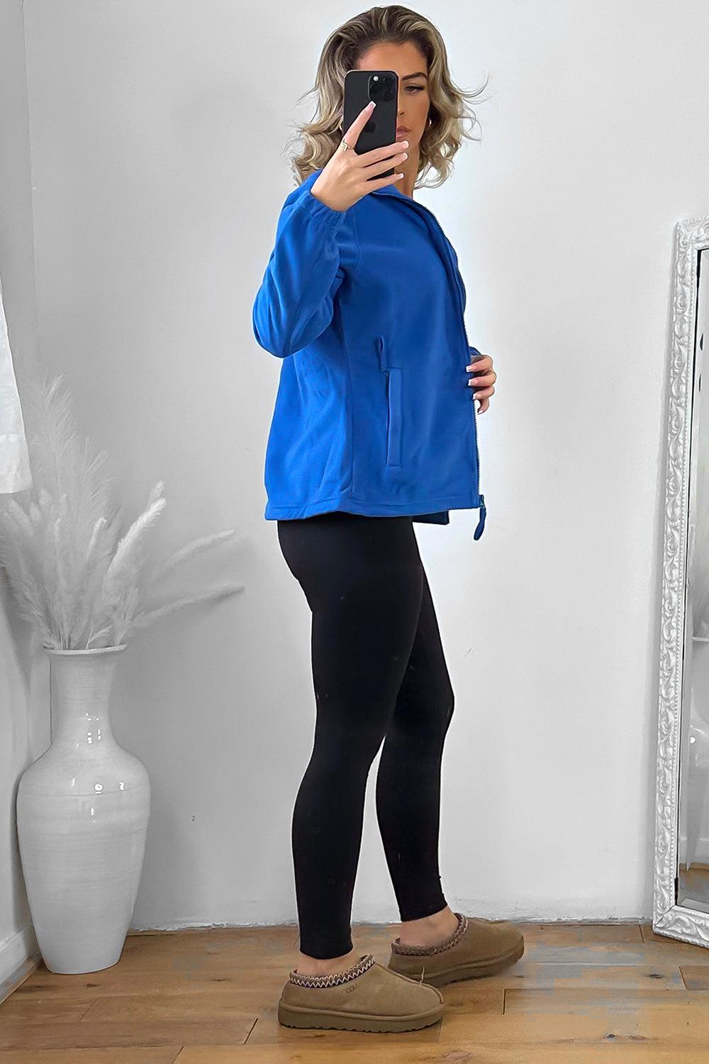 Zipped Front High Neck Fleece Jacket-SinglePrice