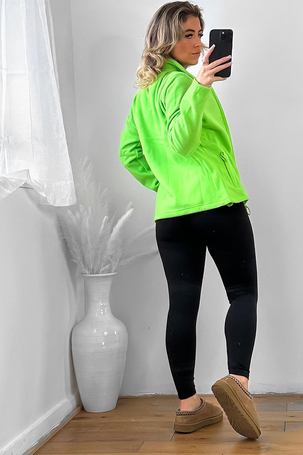 Zipped Front High Neck Fleece Jacket-SinglePrice