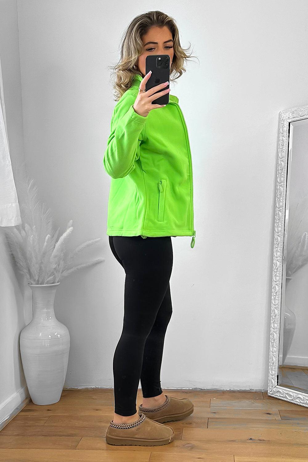 Zipped Front High Neck Fleece Jacket-SinglePrice