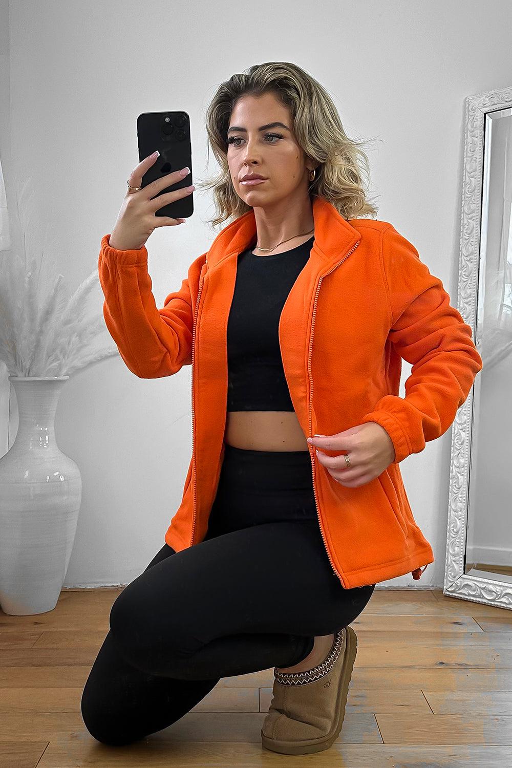 Zipped Front High Neck Fleece Jacket-SinglePrice