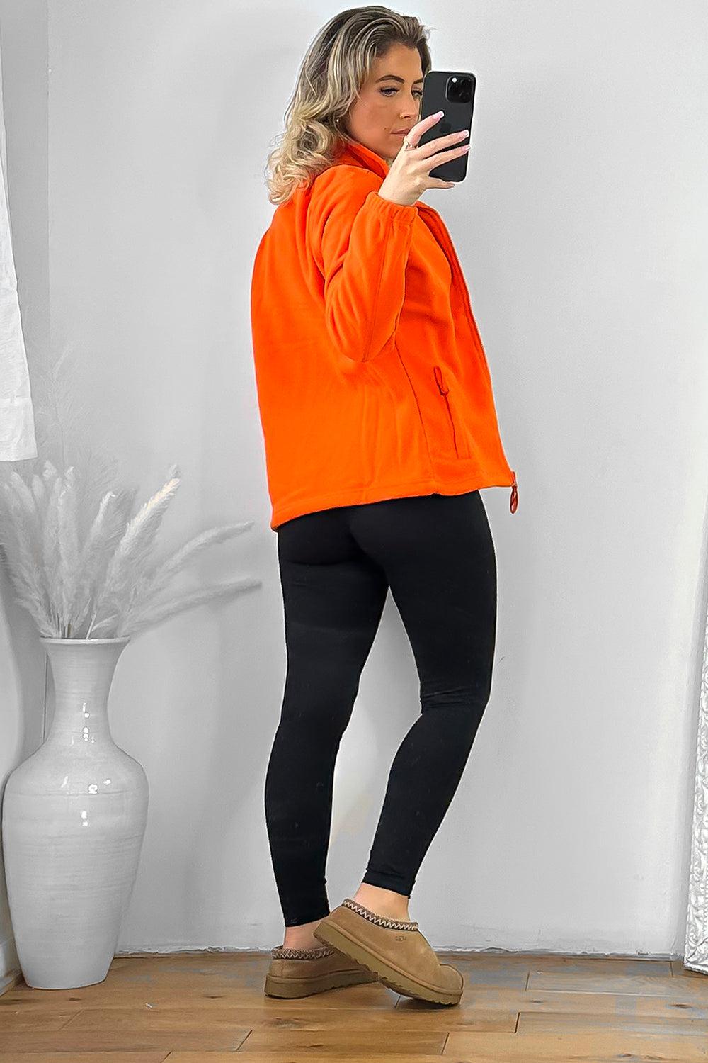 Zipped Front High Neck Fleece Jacket-SinglePrice