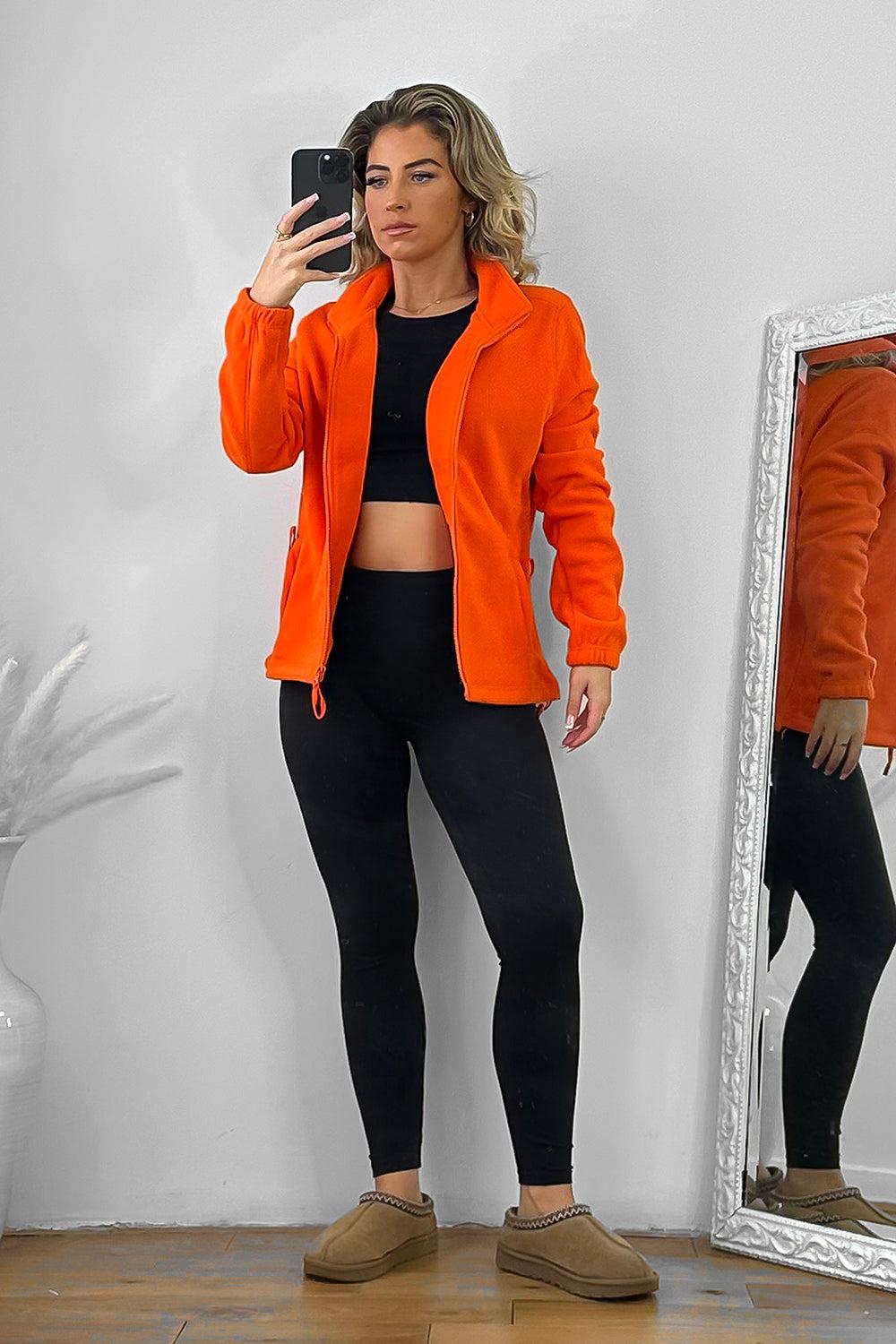 Zipped Front High Neck Fleece Jacket-SinglePrice