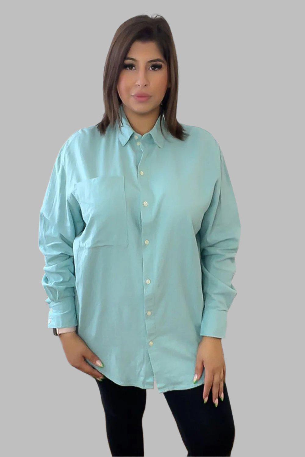 Linen Blend Longline Smart Shirt-SinglePrice