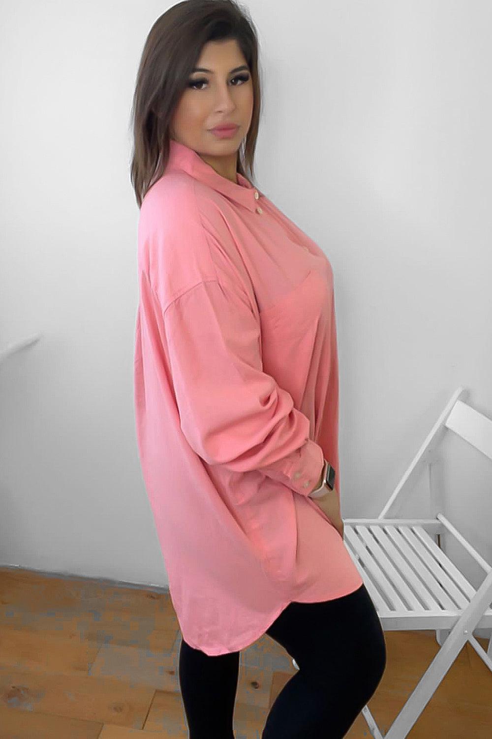 Linen Blend Longline Smart Shirt-SinglePrice