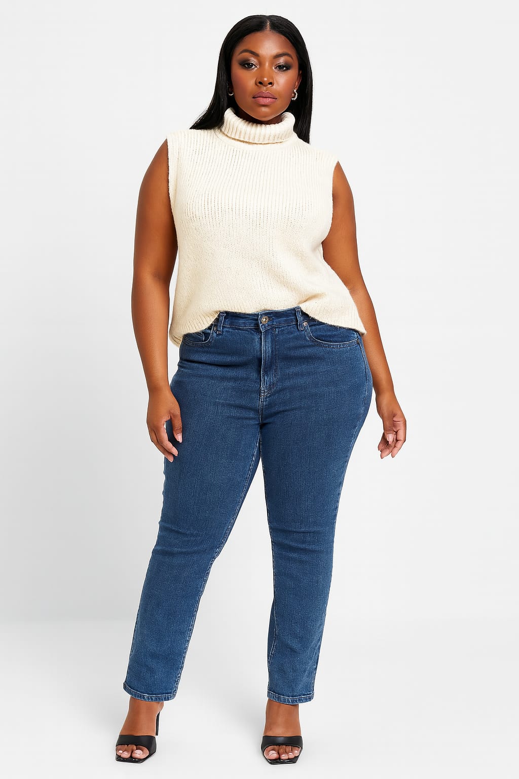Mid Rise Tapered Leg Denim Jeans