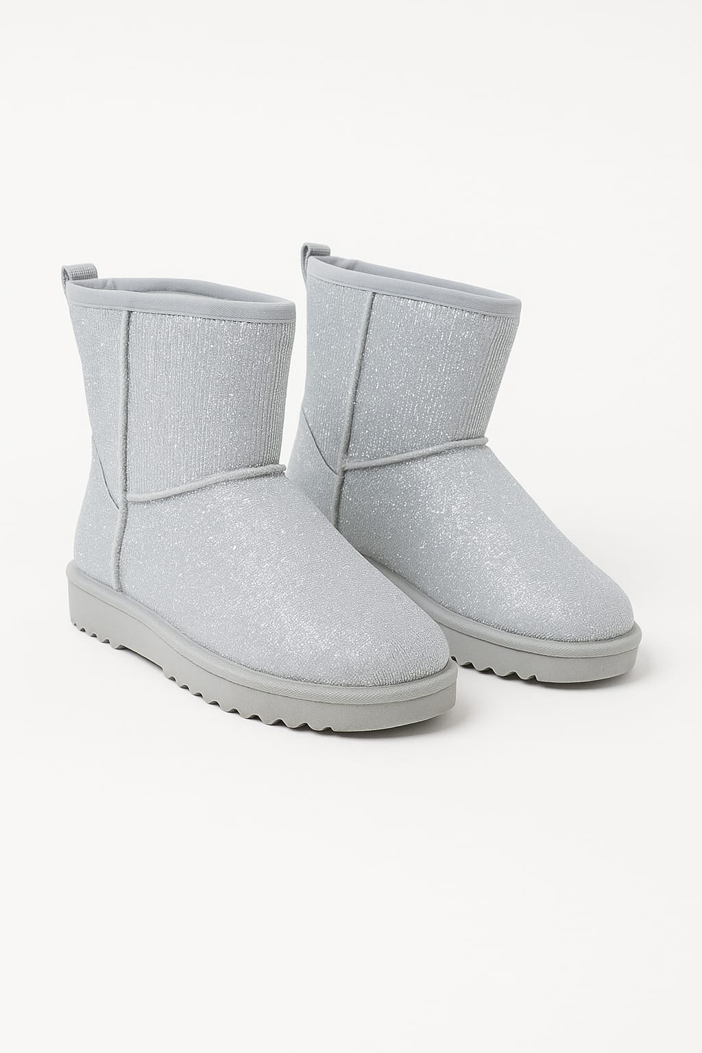 Glam Sparkling Mid-Calf Textile Slip On Boots