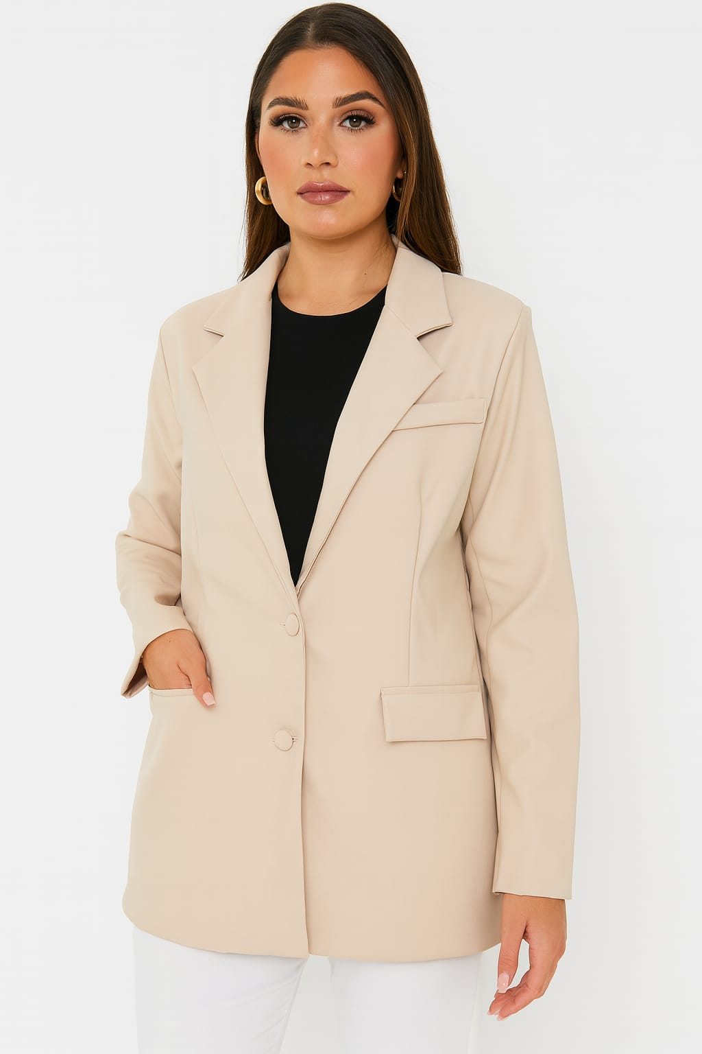 Wholesale Women's Leather Look Relaxed Fit Tailored Blazer (PACK OF 6)