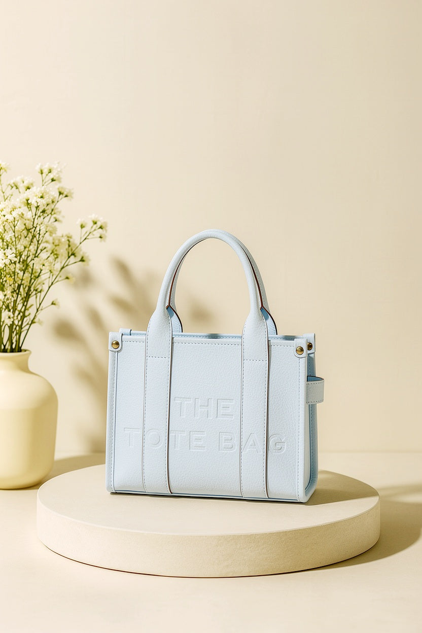 Wholesale Women's Vegan Leather Monotone Medium Size Tote Bag (PACK OF 9)