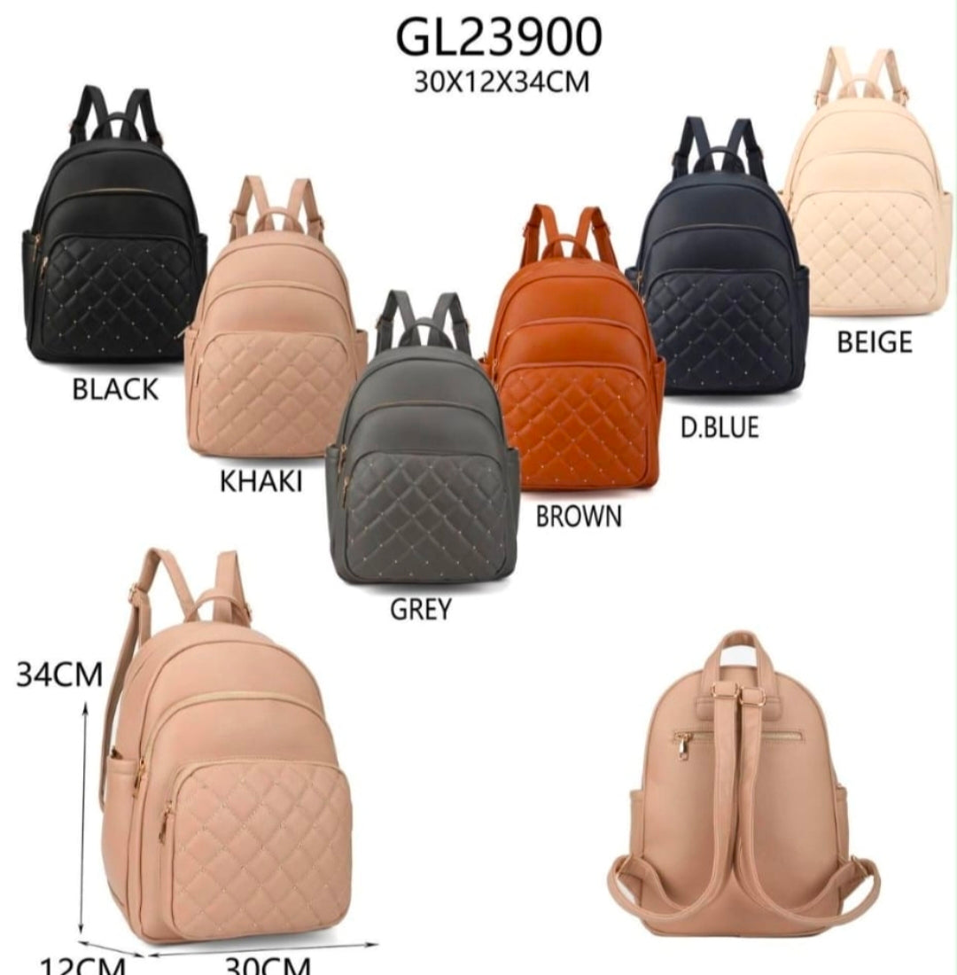 Elegant Quilted Multi-Pocket Everyday Back Bag