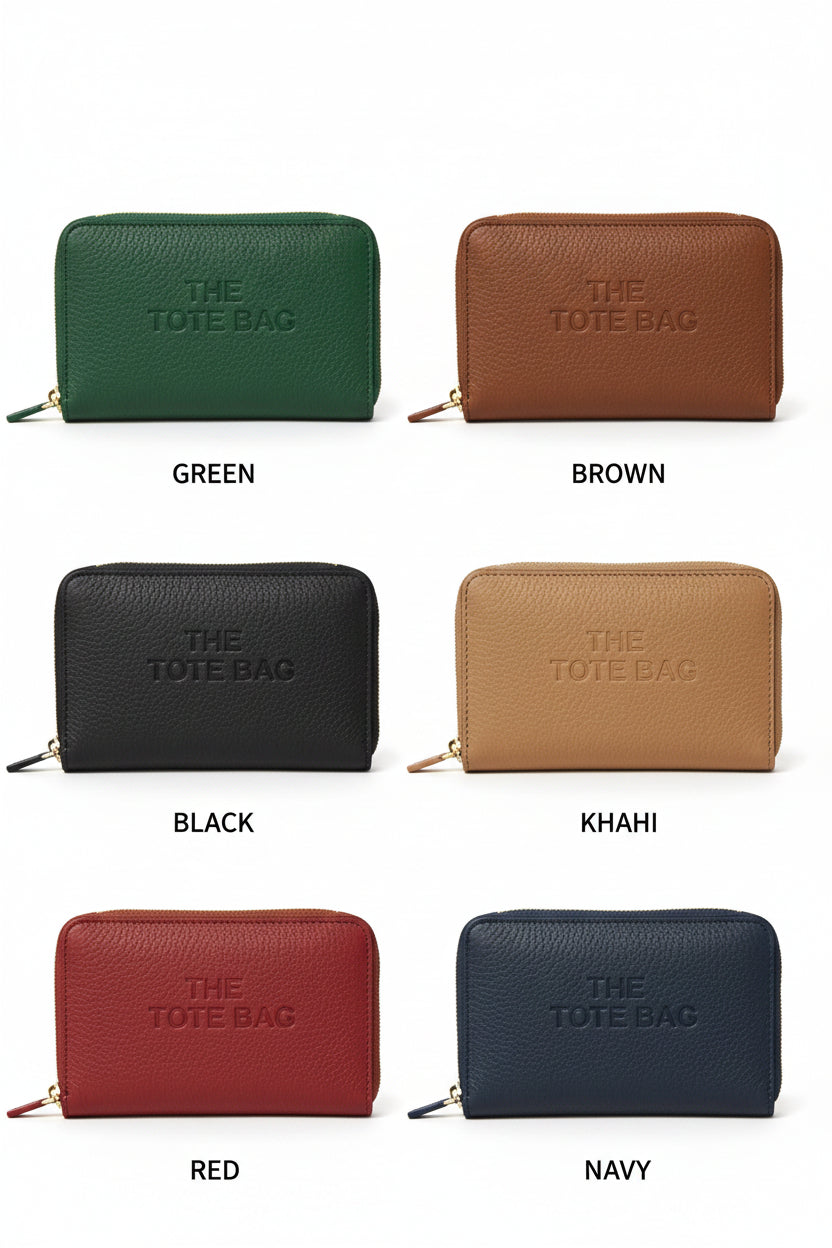 Textured Zip-Around Coin and Card Purse