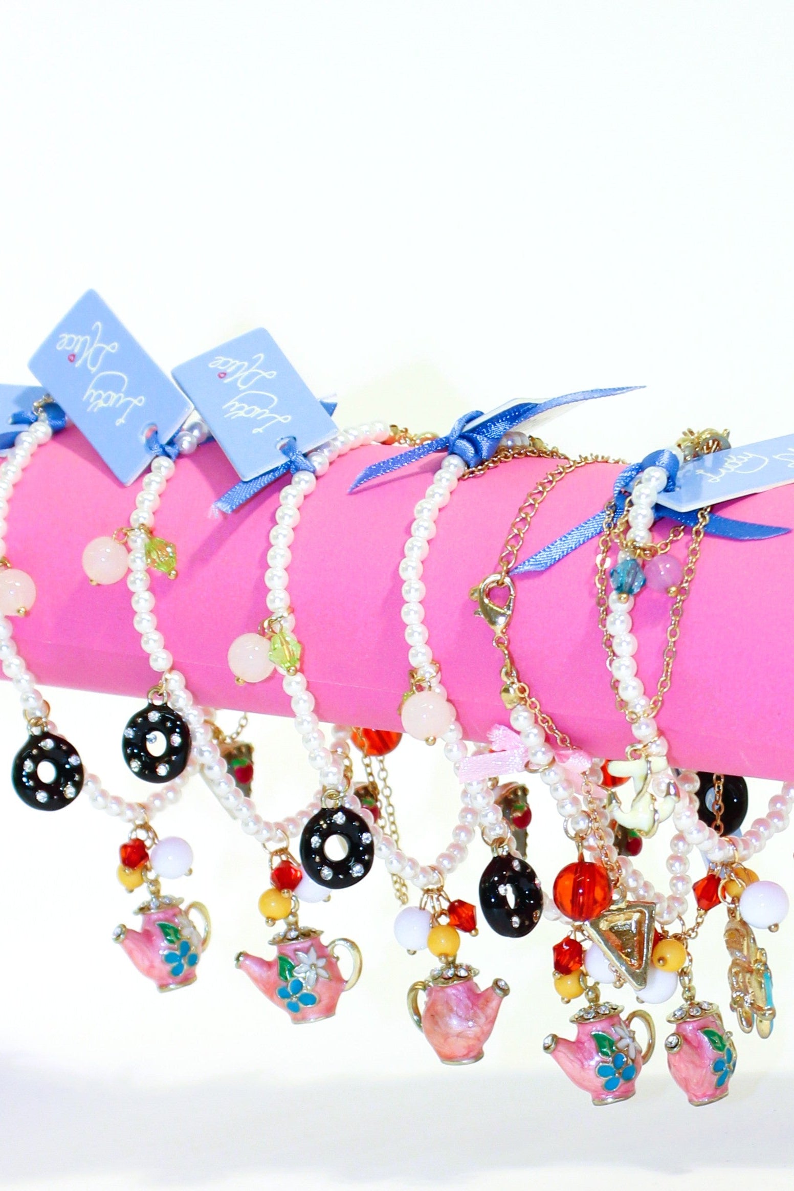 Wholesale Women's Synthetic Pearls Charm Embellished Anklets/Bracelet (PACK OF 6)