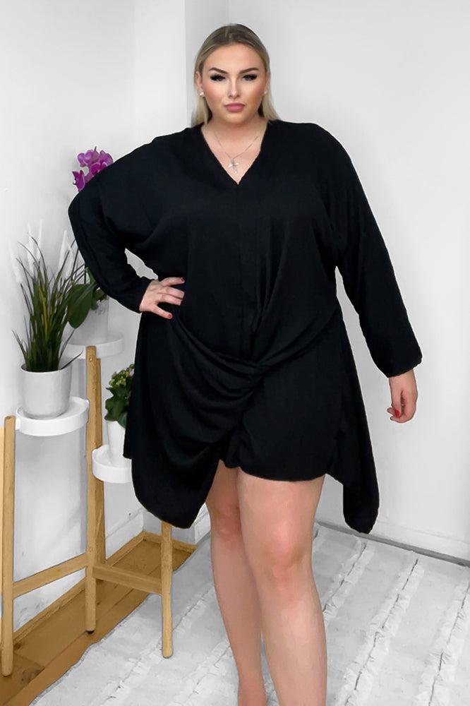 Asymmetric Hem Twist Front Tunic-SinglePrice
