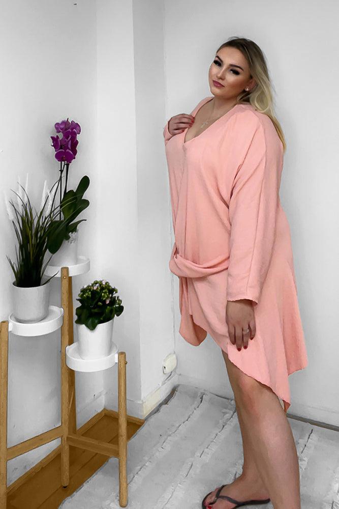 Asymmetric Hem Twist Front Tunic-SinglePrice