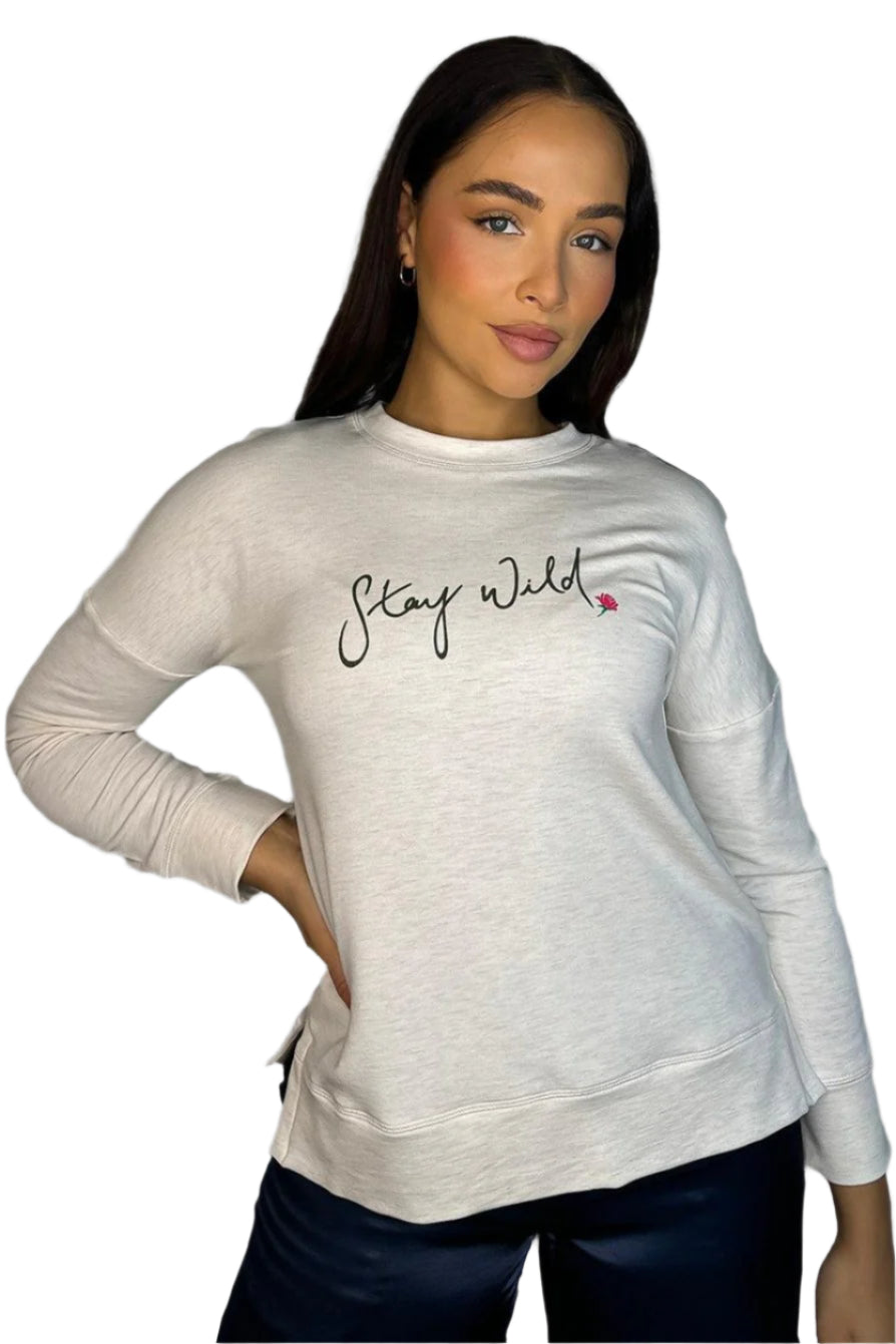 Off White Stay Wild Slogan Top