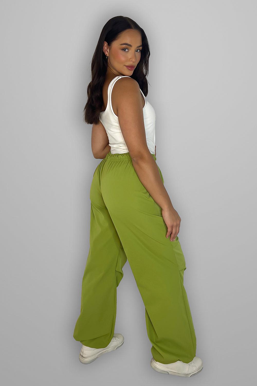 Drawstring Details Shell Cargo Trousers-SinglePrice