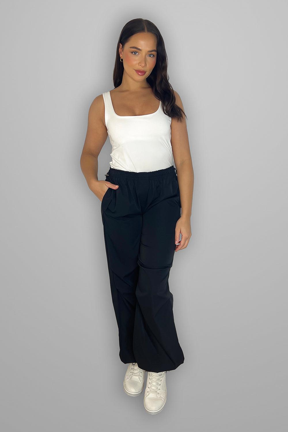 Drawstring Details Shell Cargo Trousers-SinglePrice