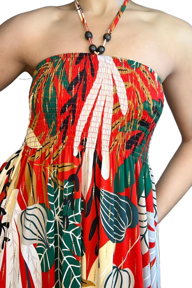 Multicolour Floral Print Shirred Bust Slinky Maxi Dress-SinglePrice