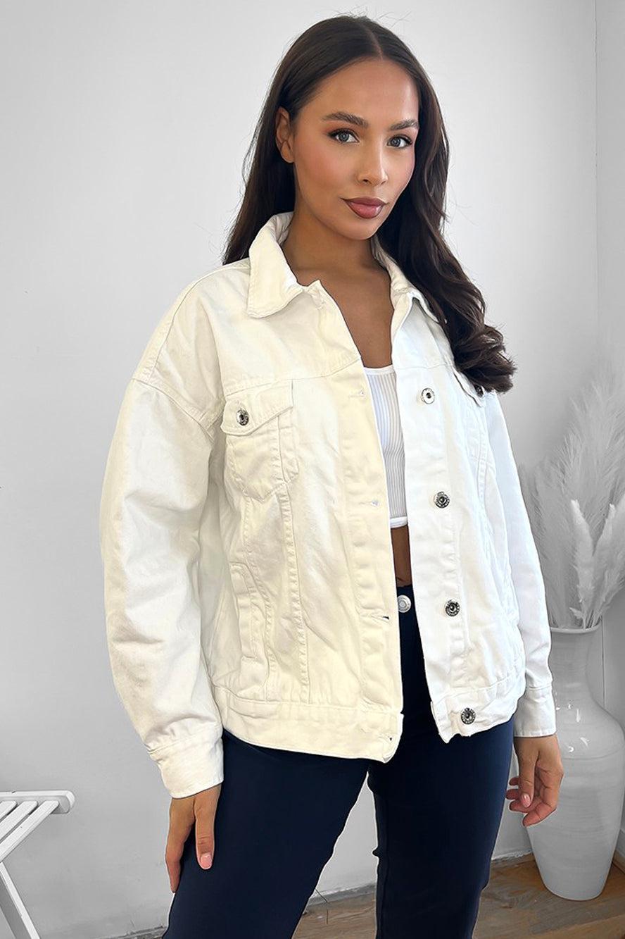 Faded Bleach Effect 100% Cotton Denim Jacket-SinglePrice