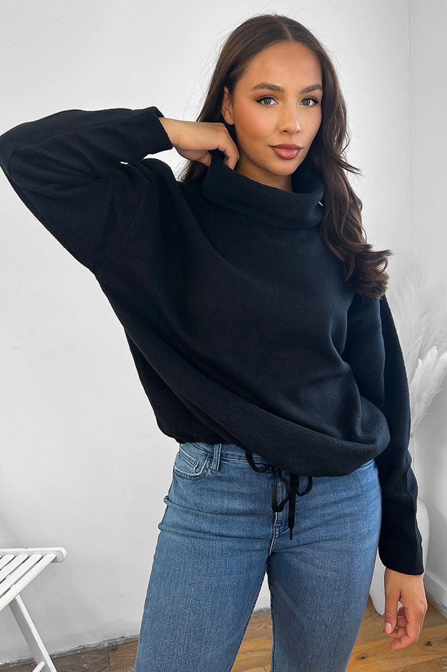 Fluffy Fleece Wide Neck Sweatshirt-SinglePrice