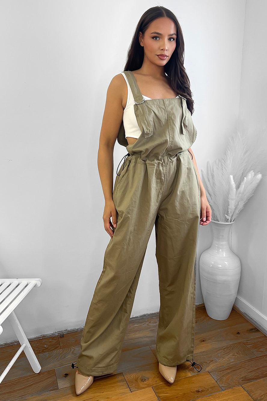 Olive Green 100% Cotton Dungarees-SinglePrice